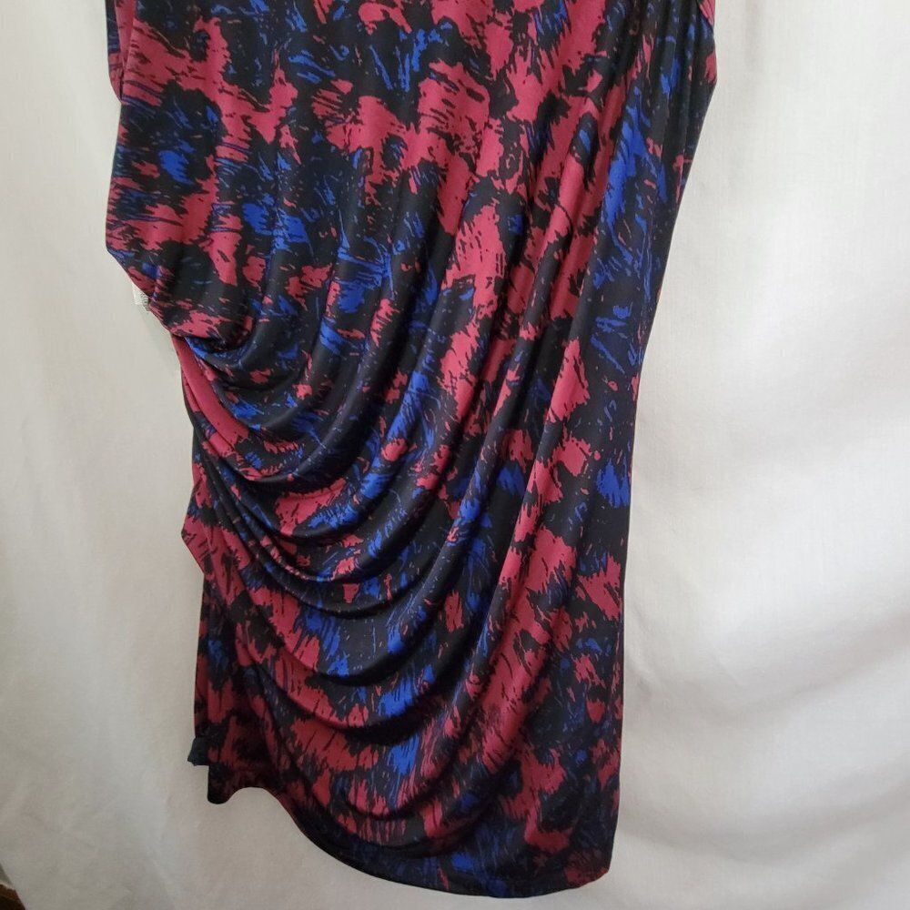 NEW DKNY Dress Ruched sleeveless lined 1X Plus Red Black Blue Bodycon DKNYC NWT - Picture 7 of 13